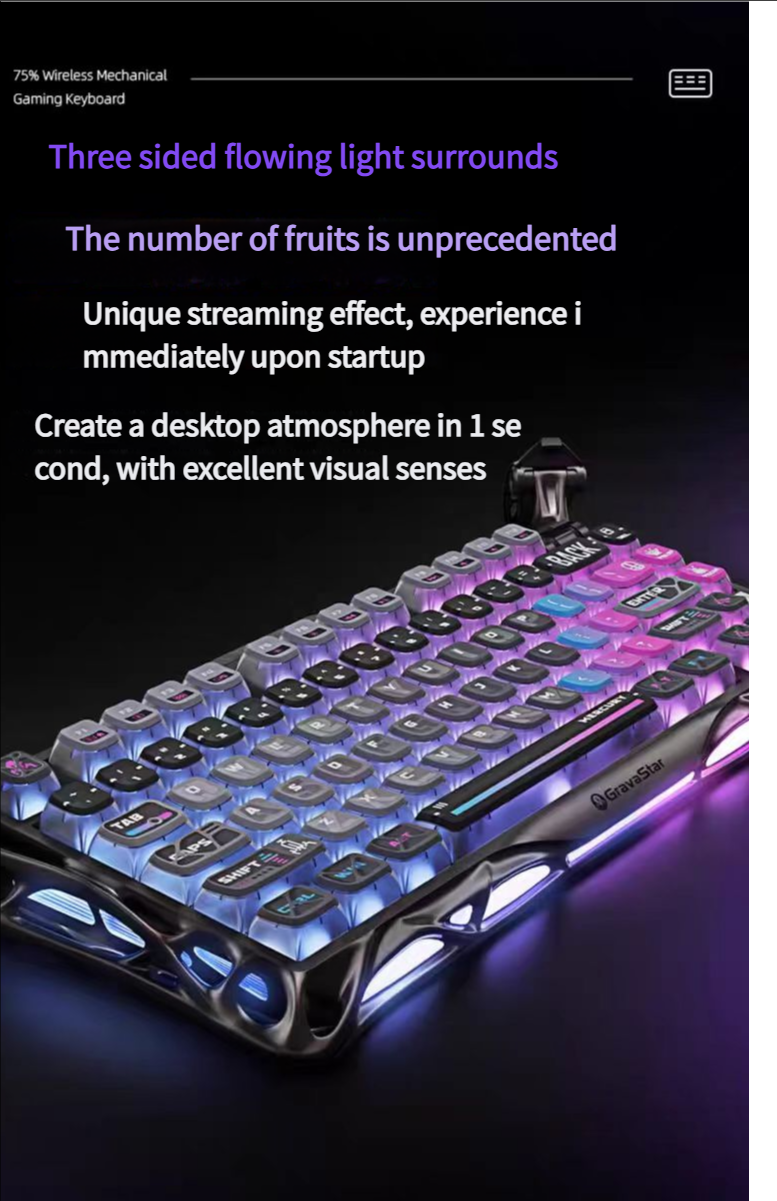 Planet mechanical keyboard three-mode connection