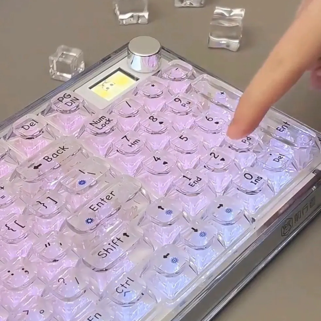 ✨ Futuristic Transparent Keyboard | RGB Backlight 🌈 | Amazing Touch 🔥