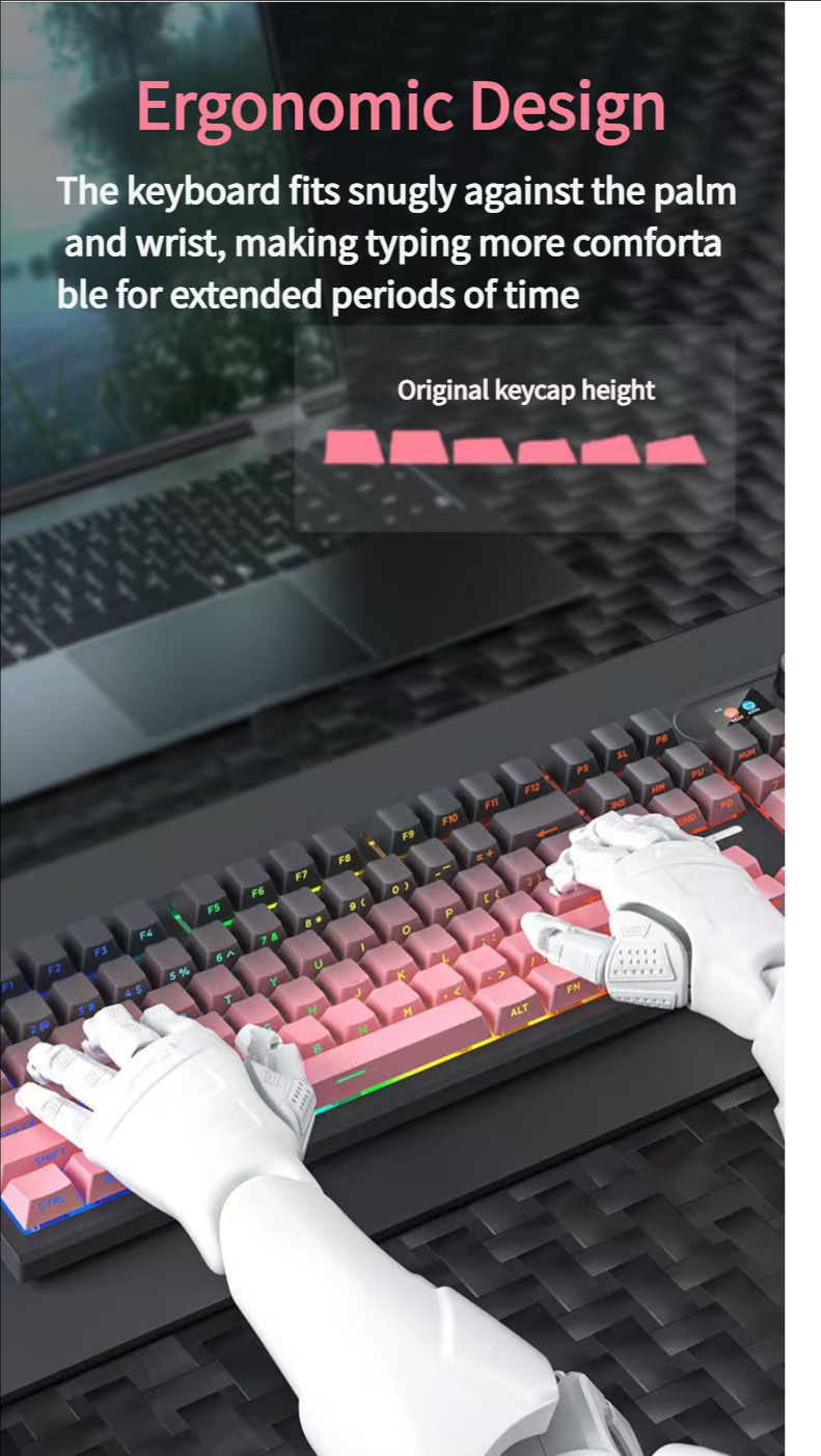 ⌨️ 3-Mode Mechanical Keyboard: Wireless, Wired & Bluetooth for Ultimate Ease ✨