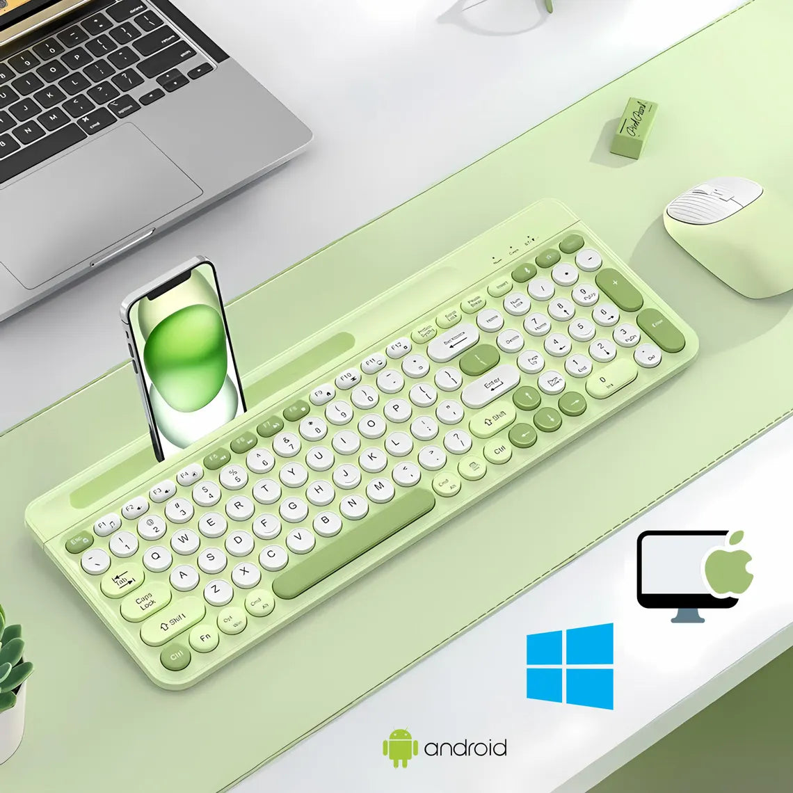 ✨Ultra-thin chiclet keyboard - smooth typing and comfortable touch + comes with a free mouse! 🖱️⌨️